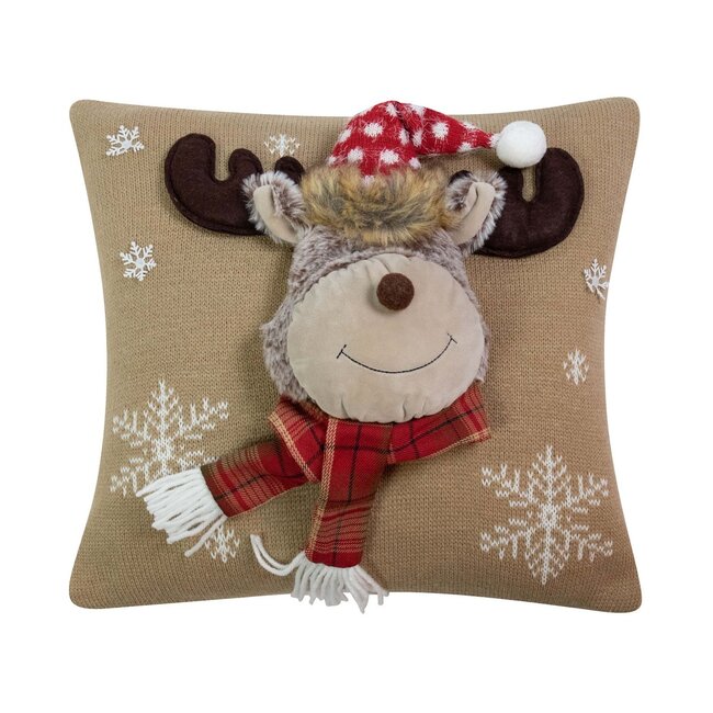 Linen & More Knitted Rudolf 2 kussen beige 40x40cm