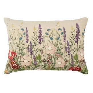 Mars & More kussen geborduurd wilde bloemen paarse ridderspoor 40x60cm