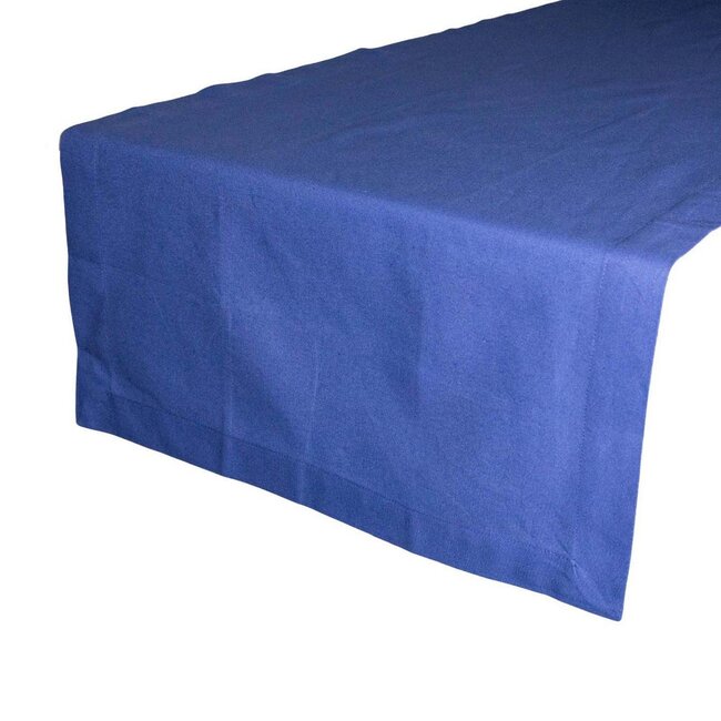 Linen & More Delfts blauw Uni Tafelloper 50x140cm