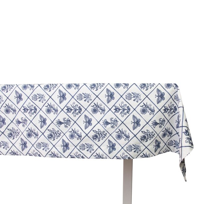 Linen & More Delfts blauw Tafelkleed Textiel 140x240cm