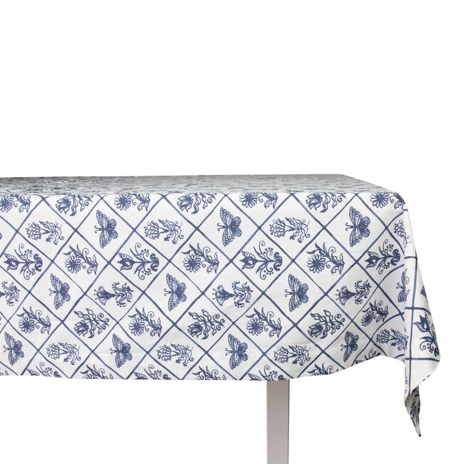 Linen & More Delfts blauw Tafelkleed Textiel 140x240cm