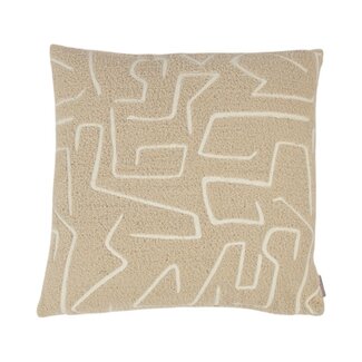 Linen & More Roy chenille jaquard kussen creme 45x45cm