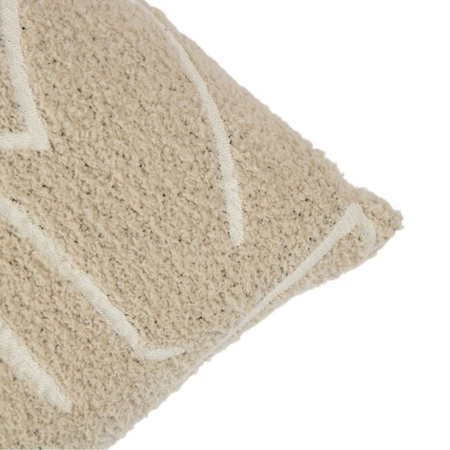 Linen & More Roy chenille jaquard kussen creme 45x45cm