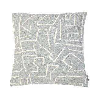 Linen & More Roy chenille jaquard kussen lichtgrijs 45x45cm