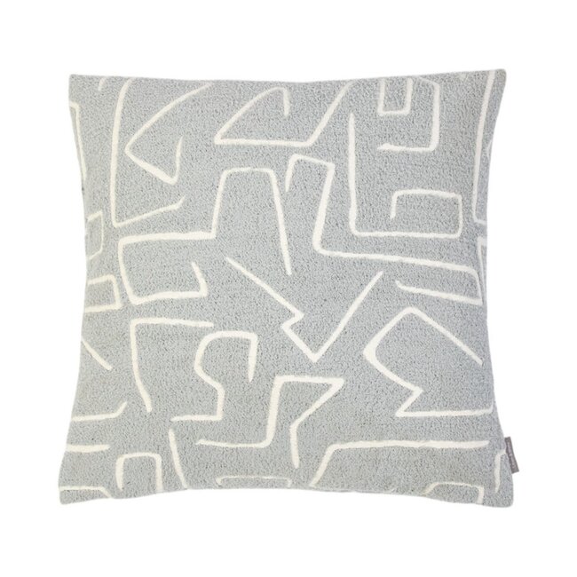 Linen & More Roy chenille jaquard kussen lichtgrijs 45x45cm