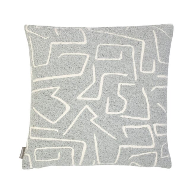 Linen & More Roy chenille jaquard kussen lichtgrijs 45x45cm