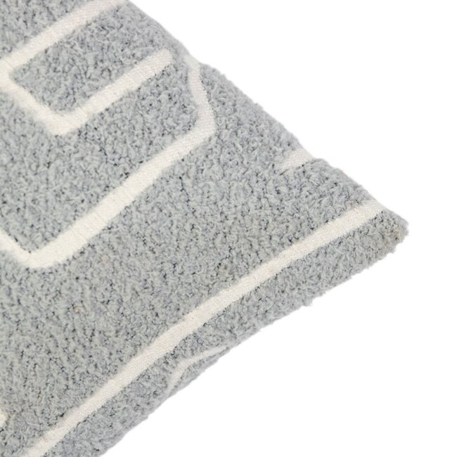 Linen & More Roy chenille jaquard kussen lichtgrijs 45x45cm