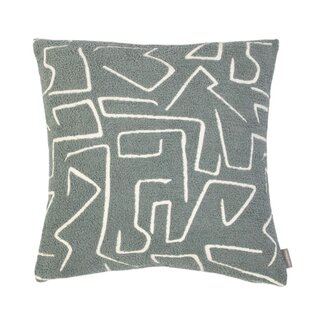 Linen & More Roy chenille jaquard kussen donkergrijs 45x45cm