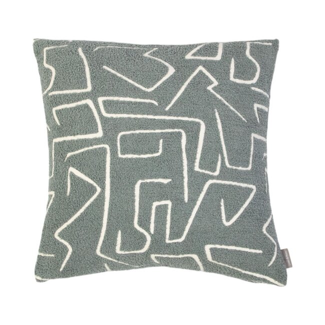 Linen & More Roy chenille jaquard kussen donkergrijs 45x45cm