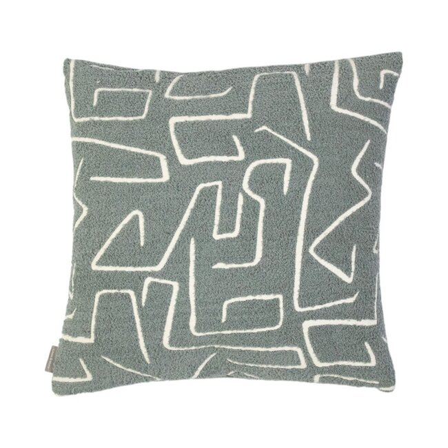 Linen & More Roy chenille jaquard kussen donkergrijs 45x45cm