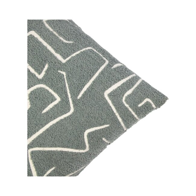 Linen & More Roy chenille jaquard kussen donkergrijs 45x45cm