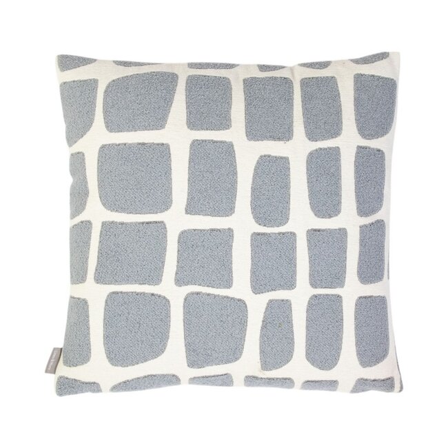 Linen & More Doby chenille jaquard kussen lichtgrijs 45x45cm