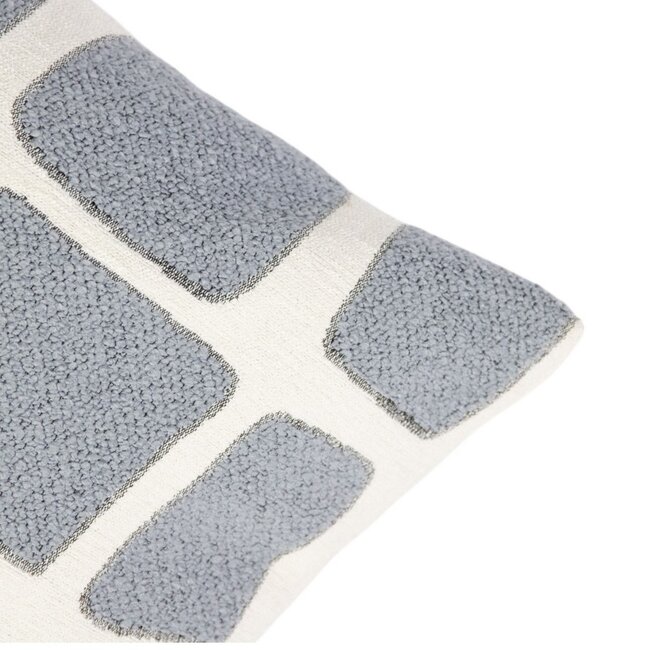 Linen & More Doby chenille jaquard kussen lichtgrijs 45x45cm