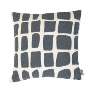 Linen & More Doby chenille jaquard kussen donkergrijs 45x45cm