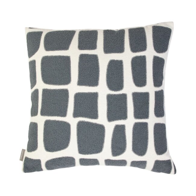 Linen & More Doby chenille jaquard kussen donkergrijs 45x45cm