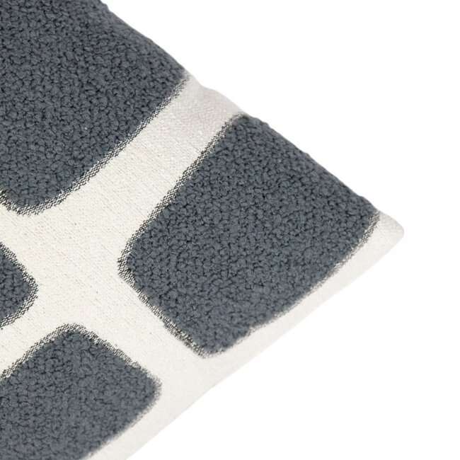 Linen & More Doby chenille jaquard kussen donkergrijs 45x45cm