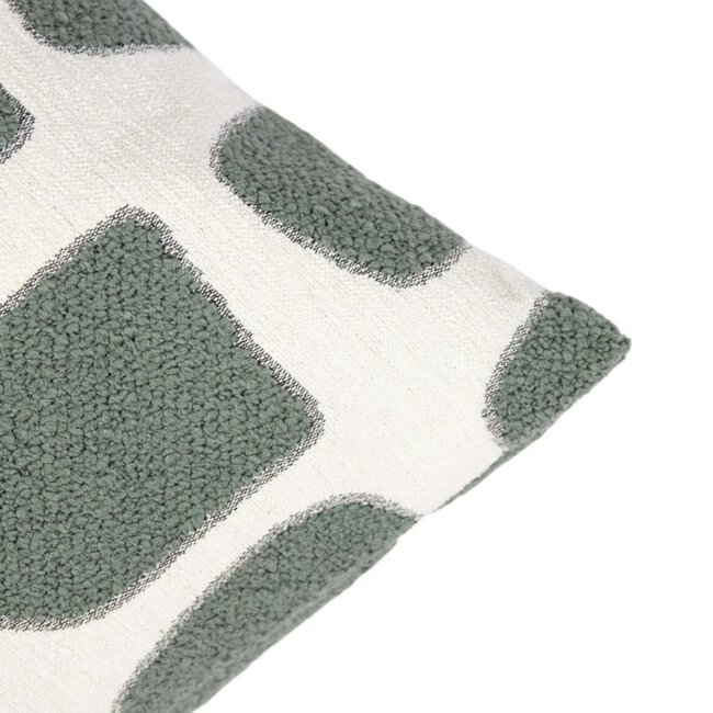 Linen & More Doby chenille jaquard kussen thijm groen 45x45cm