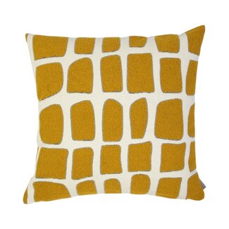 Linen & More Doby chenille jaquard kussen homing geel 45x45cm