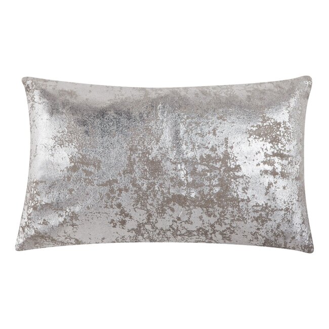 Linen & More All Over Foil Lichtgrijs/Zilver kussen 30x50 cm