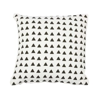 Linen & More Kussen Zwarte driehoeken 45x45 cm