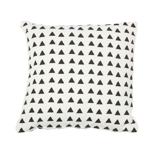 Linen & More Kussen Zwarte driehoeken 45x45 cm