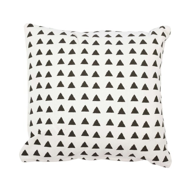 Linen & More Kussen Zwarte driehoeken 45x45 cm