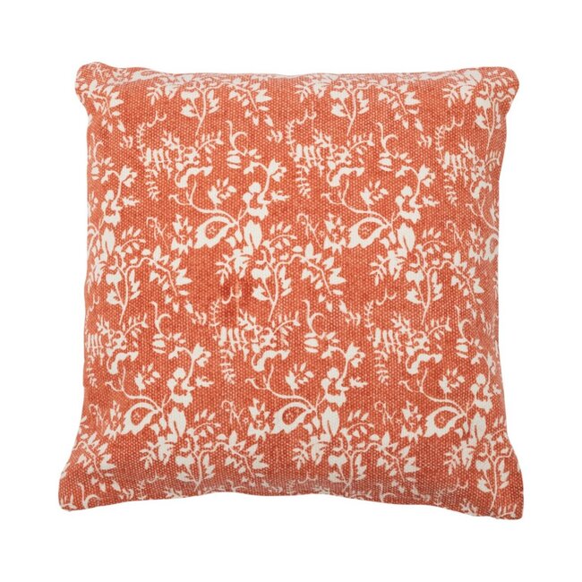 Linen & More Bloementuin oranje kussen 45x45 cm