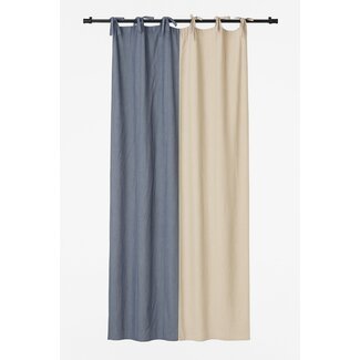Linen & More Shanti Half Half gordijn blauw 140x260cm (8strings)