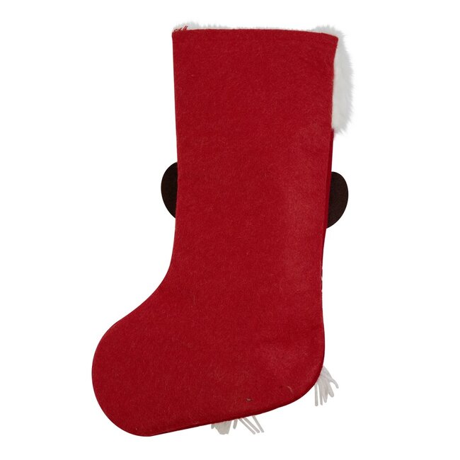 Linen & More Gebreide Rudolf  kerstlaars rood 25x46 cm