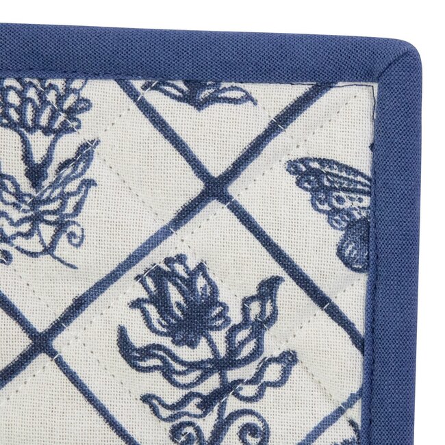 Linen & More Delfts blauw Pannenlap Onderzetter 20x20cm