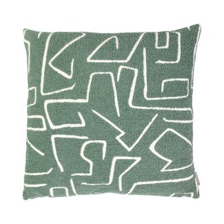 Linen & More Roy chenille jaquard kussen thijm groen 45x45cm