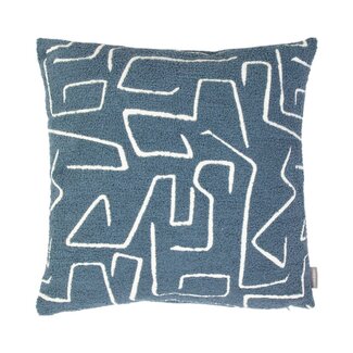 Linen & More Roy chenille jaquard kussen ijsblauw 45x45cm