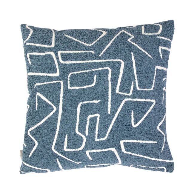 Linen & More Roy chenille jaquard kussen ijsblauw 45x45cm