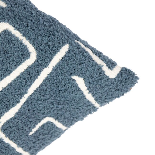 Linen & More Roy chenille jaquard kussen ijsblauw 45x45cm