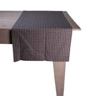 Linen & More Graphic Dot Tafelloper blauw 50x140cm