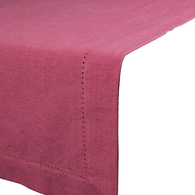 Linen & More Indi donker Tafelloper roze 50x140cm
