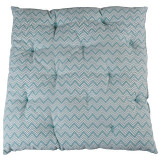 Linen & More Fine Zigzag stoelkussen blauw 40x40cm+5cm
