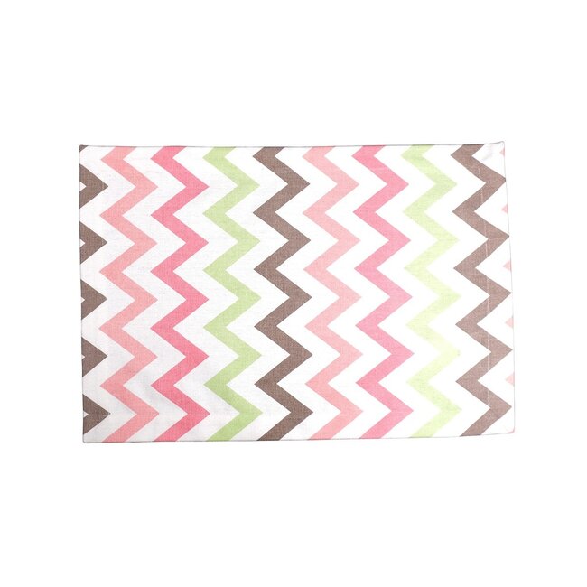 Linen & More Multi Zigzag Placemat Strawberry 35x50cm
