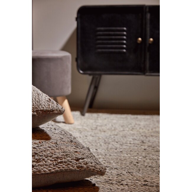 Linen & More Woven Leather vloerkleed grijs 130x170cm