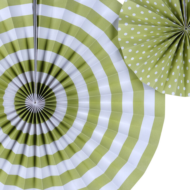 Linen & More Paper Celery Green Fan Set of 3