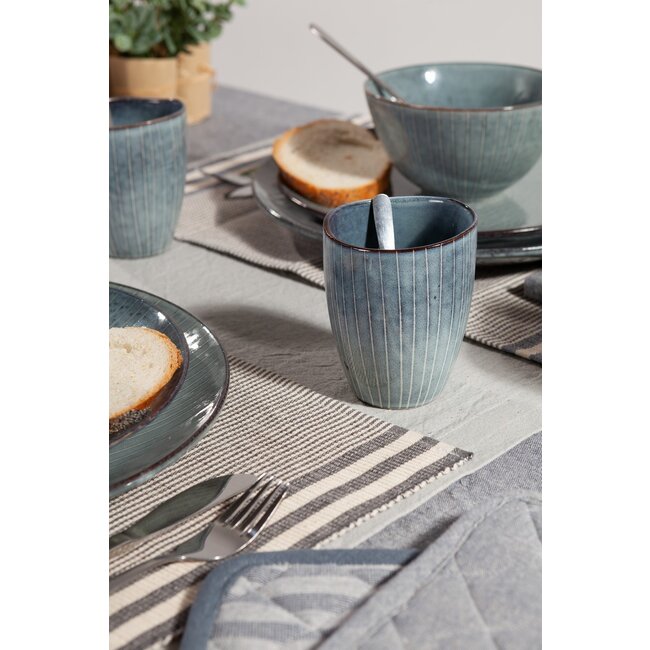 Linen & More Suzy Keukenset indigo blauw 33x45cm (set of 8)