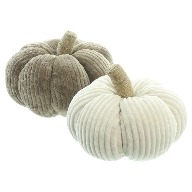 Dream-Living Rib Decoratie Pompoenen – Set van 2 - 23x19 cm  -  20x16 cm