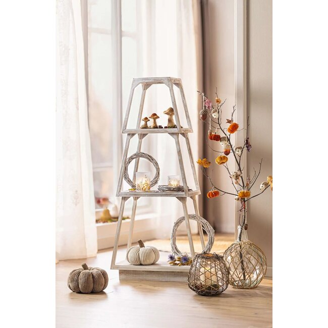 Dream-Living Rib Decoratie Pompoenen – Set van 2 - 23x19 cm  -  20x16 cm