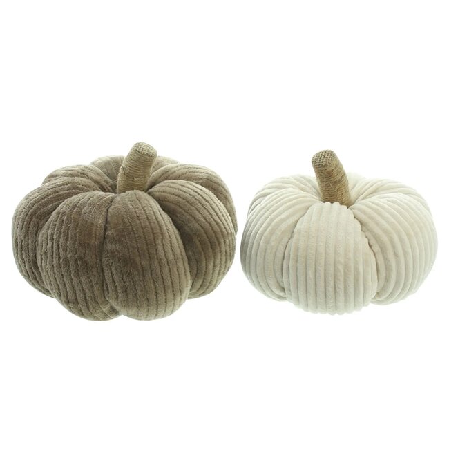 Dream-Living Rib Decoratie Pompoenen – Set van 2 - 23x19 cm  -  20x16 cm