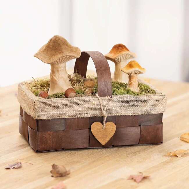 Dream-Living Set van 3 Natuurlijke Houten Paddenstoelen – Herfstdecoratie 14 cm, 10 cm & 7 cm