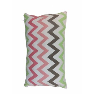 Linen & More Multi Zigzag kussen roze 30x50cm