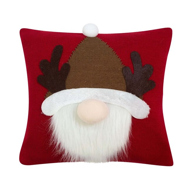 Linen & More Knitted Santa kussen rood 40x40cm