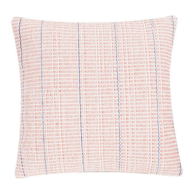 Linen & More Vertical Stripe kussen oranje blauw 45x45cm