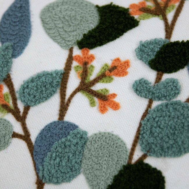 Linen & More Selma Kussen Eucalyptus wit 30x50cm