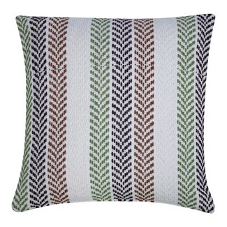 Linen & More Molly Kussen zig zag bruin groen 45x45cm